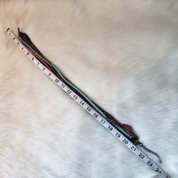 LOFT Multi Color Twisted Bead & Antique Gold Tone - Picture 4 of 6